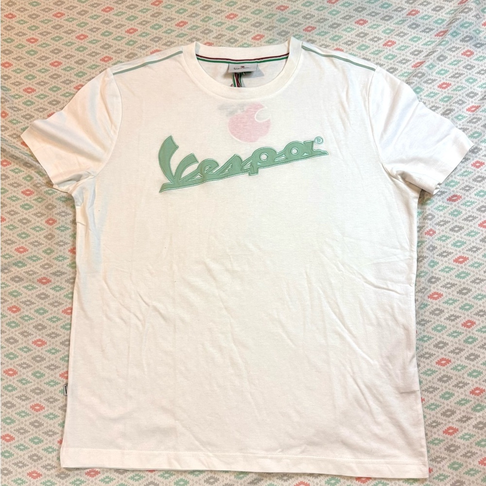 Vespa Embroidered Logo Women’s T-Shirt Size Large